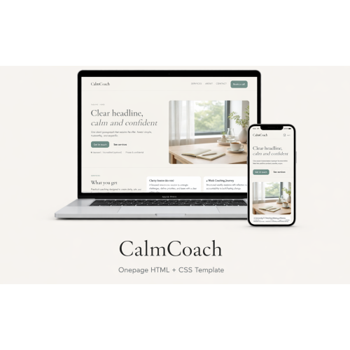 CalmCoach — One-Page Bootstrap Template