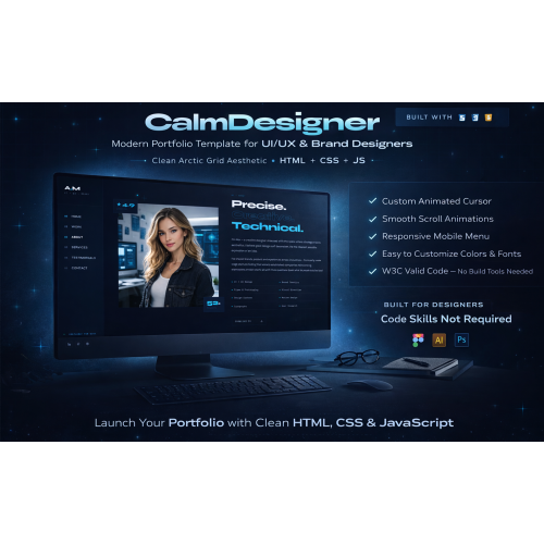 CalmDesigner – Modern UI/UX Portfolio Website Template (HTML, CSS, JavaScript) CalmDesigner – Modern UI/UX Portfolio Website Template (HTML, CSS, JavaScript)