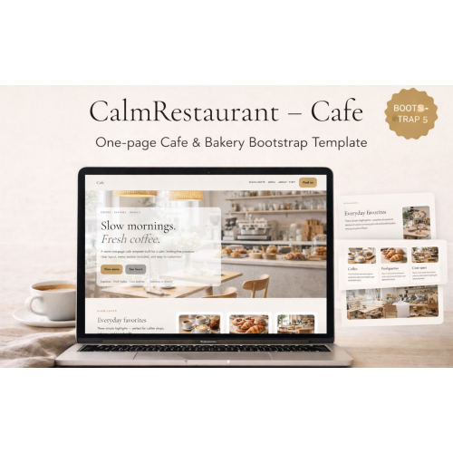 One-page Cafe & Bakery Bootstrap Template – HTML CSS Website Design One-page Cafe & Bakery Bootstrap Template – HTML CSS Website Design
