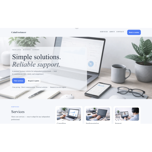 CalmFreelancer – Minimal Business Website Template CalmFreelancer – Minimal Business Website Template