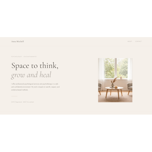 CalmMind – Minimal Therapist Bootstrap Website Template